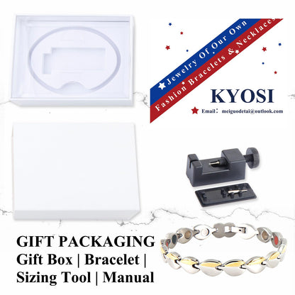 KYOSI Magnetic Bracelets for Women Stainless Steel Magnet Bracelet Special Jewelry with Sizing Tool Mothers Day Gift