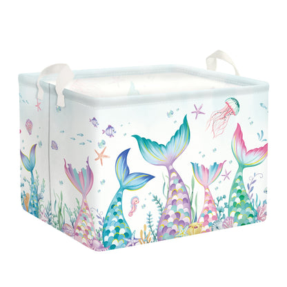 HUUMONSS Fantasy Princess Laundry Hamper Colorful Large Storage Basket Collapsible Parents Organizer Kids Toy Clothes Bins for Bedroom, Bathroom, Mermaid, 36L