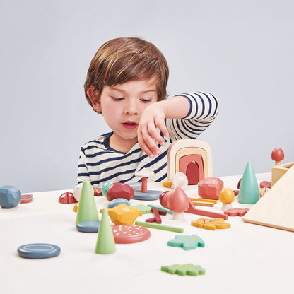 Tender Leaf Toys My Forest Floor - Wooden Open-Ended Tinker Tray Creative Play Box with Removable Compartments - Montessori Toy for Imaginative Play - Age 3+