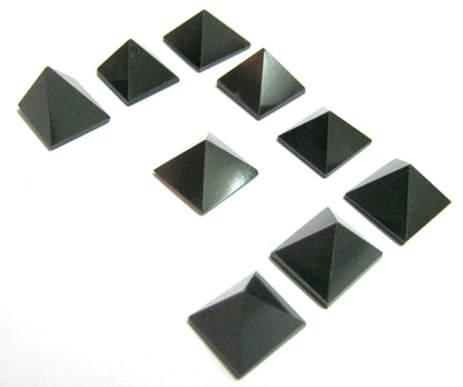 CRYSTALMIRACLE Set of Nine Black Agate Gemstone Mini Bagua Pyramids Crystal Healing Reiki FENG Shui Men Women Gift Energy Metaphysical Meditation Peace Health Wealth Deflector Wellness Psychic Power
