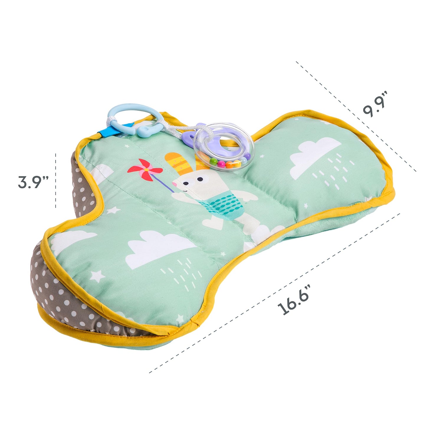 Taf Toys Baby Tummy Time Support Toy | Perfect for 2-6 Months Old Babies, Enables Easier Development & Easier Parenting, Natural Developmental, Comfortable, Ergonomic Design, Detachable Toys
