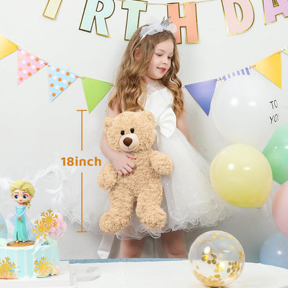 Tezituor 2 Pack Small Teddy Bear Stuffed Animals 18inch, Stuffed Teddy Bear Plush for Kids Baby, Cute Soft Bear Plushie Gift for Girls Boys Children, Plush Bear for Christmas Birthday Valentines