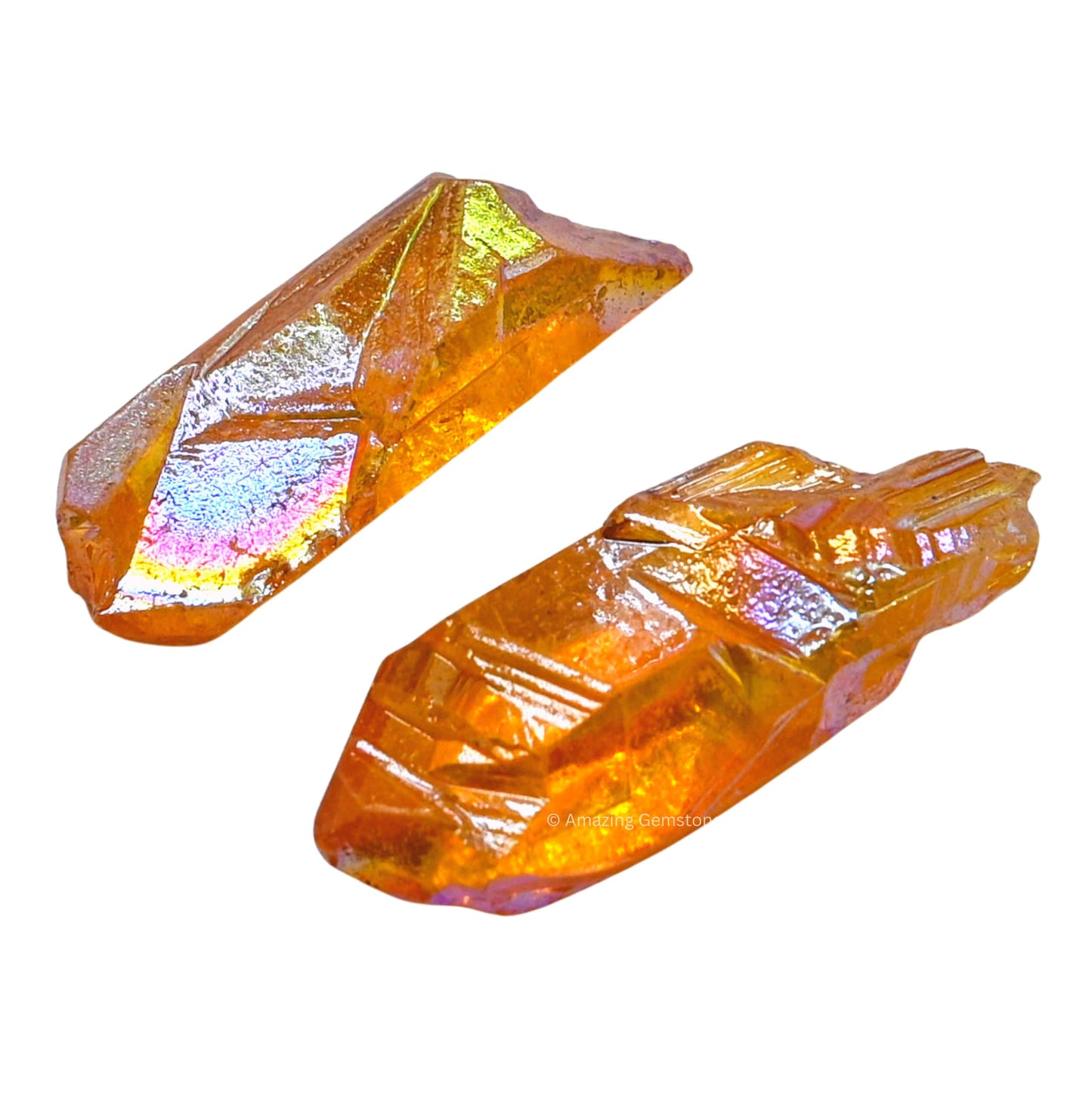 Amazing Gemstone Tangerine Aura Quartz Raw Crystals Point and Healing Stones, Natural Rocks for Meditation and DIY Raw Stones and Crystals (1 lb)