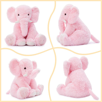 Tezituor 19.6 Inch Plush Elephant Stuffed Animal Giant Pink Elephant Toys Soft & Cuddly Plush Animal Gift for Girls, Kids Birthday Christmas Valentine's Day