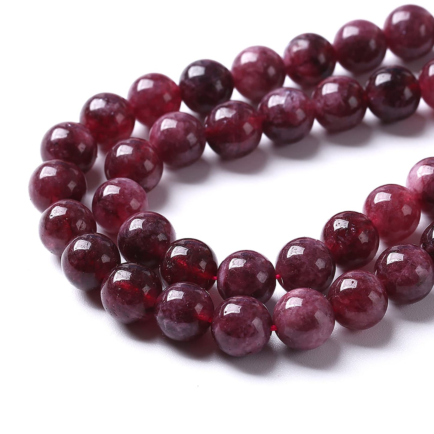 45pcs 8mm Natural Garnet Jade Gemstone Round Loose Spacer Beads for Jewelry Making Healing Energy Stone Beads DIY Bracelets Necklaces 15"(8mm, Garnet Jade)