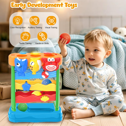 AuroTops Toys for 1 2 3 Years Old Boys & Girls, Toddler Musical Toy for 6-12-18-24 Months, Interactive Montessori Toys with Light & Sound,Christmas Birthday Gifts for Baby Age 1-2 Years Old