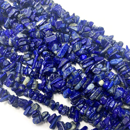 31 inches Chip Stone Loose Gemstones Beads Drilled Strand for Jewelry Making (Lapis)