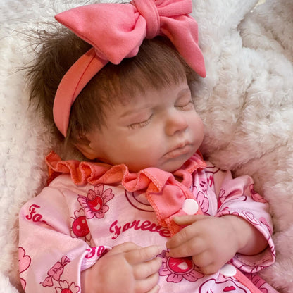 Gileutay 18 inch Silicone Baby Doll Full Body Realistic Weighted Reborn Doll Sleeping Baby Doll Girl Handmad Toy for Ages 3+