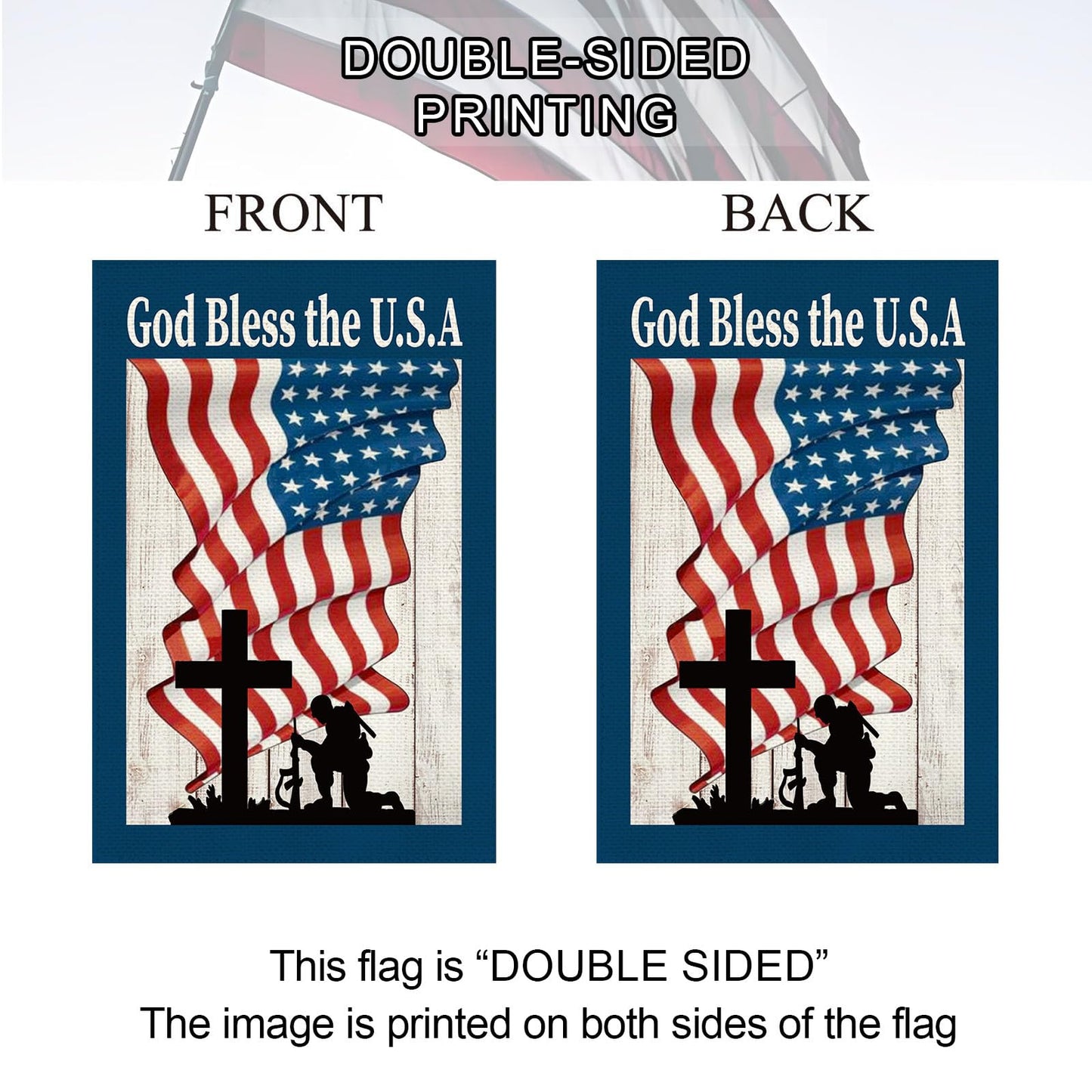 Baccessor 4th of July Patriotic Garden Flag God Bless America Double Sided Memorial Day Independence Day Garden Yard Flag Outdoor Outside Holiday Decoration 12.5 X 18 Inch