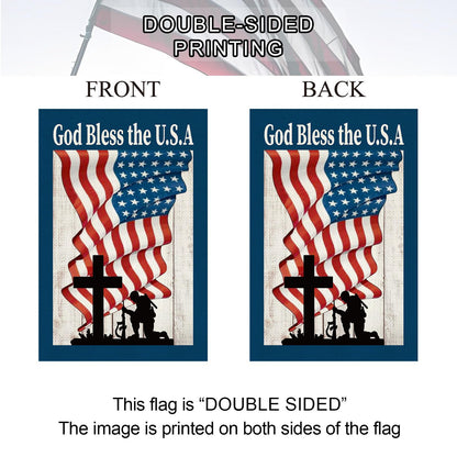 Baccessor 4th of July Patriotic Garden Flag God Bless America Double Sided Memorial Day Independence Day Garden Yard Flag Outdoor Outside Holiday Decoration 12.5 X 18 Inch