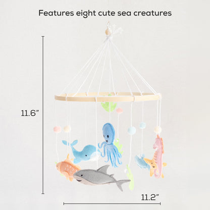 First Landings Baby Mobile for Crib - Animal Nursery Mobiles - Gender Neutral Baby Nursery Decor - Ocean Creatures