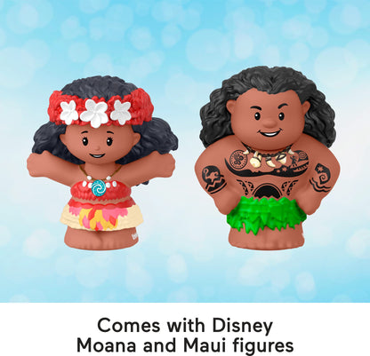 Fisher-Price Little People Toddler Toy Disney Princess Moana & Maui’s Canoe Sail Boat with Figures for Pretend Play Ages 18+ Months