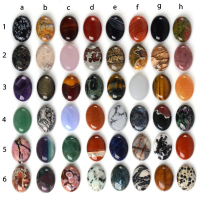 All Natural 24pcs Multi-color 25mm Gemstone Oval Cab Cabochon For Jewelry Making