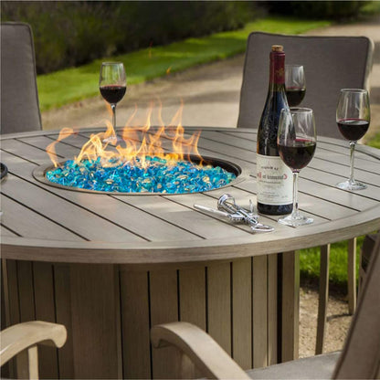 Onlyfire 10 lbs Fire Glass Diamonds 1 Inch, Reflective Fire Pit Glass Rocks for Propane & Natural Gas Fireplace, High Luster Multi-Faceted Stones, Caribbean Blue (Multicolor & Blends Available)