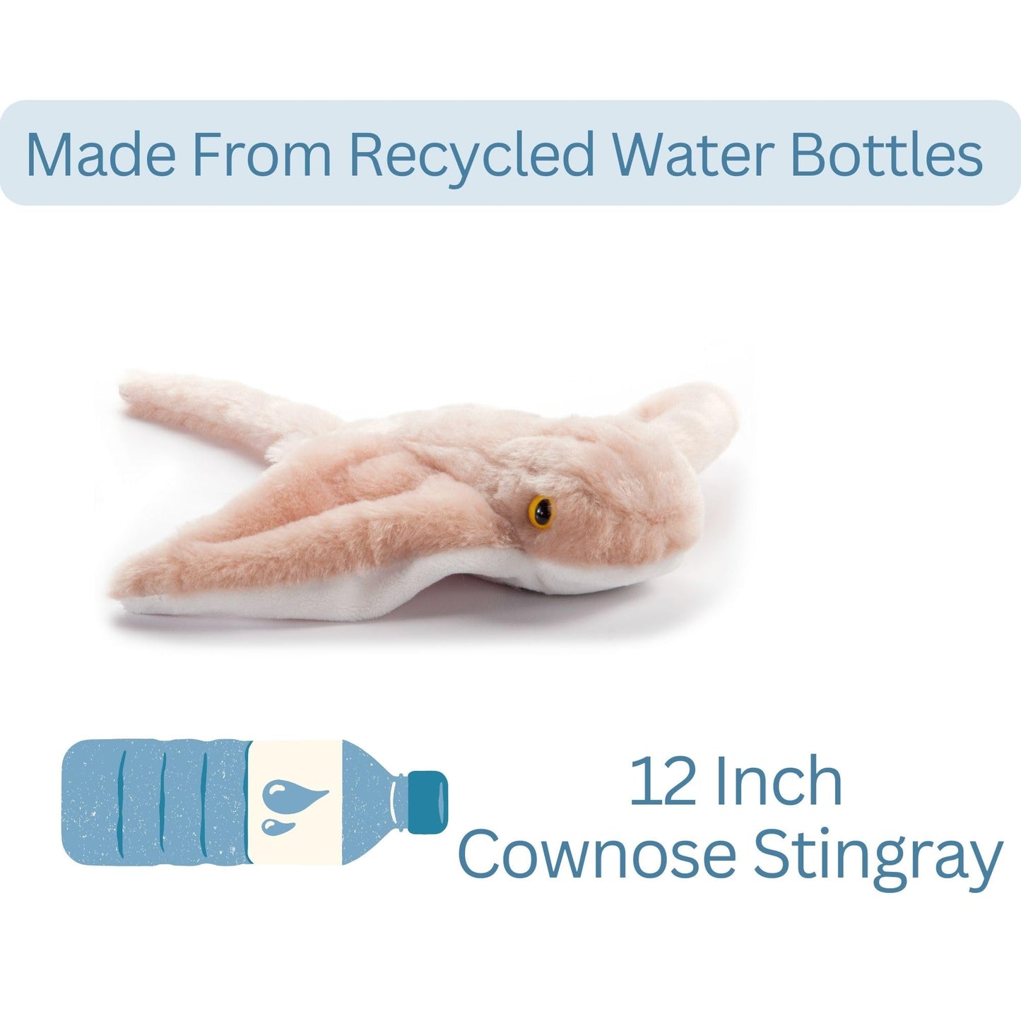 The Petting Zoo Cownose Ray Stuffed Animal Plushie, Gifts for Kids, Wild Onez Babiez Sealife Animals, Stingray Plush Toy, 12 inches