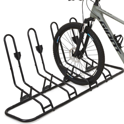 Kingarage 4 Floor Bike Rack, Safeguard Disc Brakes & Derailleurs Design, Waterproof Bicycle Stand Indoor/Outdoor/Garage Use, Fits 12"-29" Tires, Upgraded 0.63" Steel Tubes for Stability