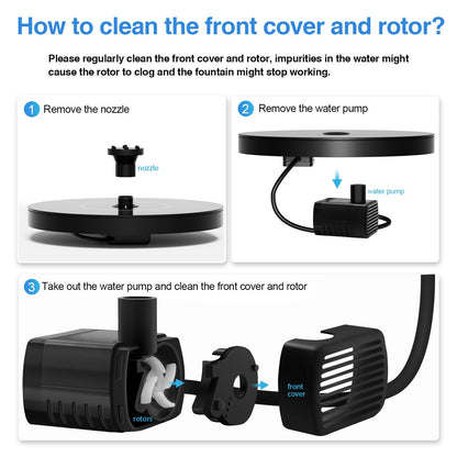 Solar Fountain, Floating Solar Powered Water Fountain Pump for Bird Bath, Garden, Pond, Pool, Outdoor (1W)