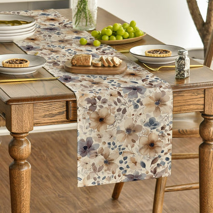 Artoid Mode Poppy Floral 210 GSM Spring Table Runner, Seasonal Summer Fall Kitchen Dining Table Decoration for Home Party Decor 13x72 Inch