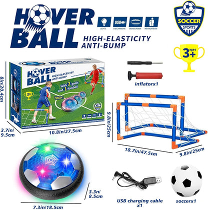 SHENSE Hover Soccer Ball Set, Indoor Soccer Ball 4 in 1 Rechargeable Air Power Soccer with LED Lights and Foam Bumper Protection Gifts for Boys Girls 3 4 5 6 7 8-12 Year Old Kids