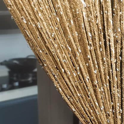 ave split Decorative Door String Curtain Wall Panel Fringe Window Room Divider Blind Divider Tassel Screen Home 100x200centimeter (Champagne18)