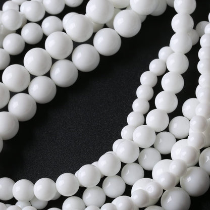 36PCS 10MM Natural White Agate Stone Beads Round Shape Suitable for Jewelry DIY Bracelet 15 Inches