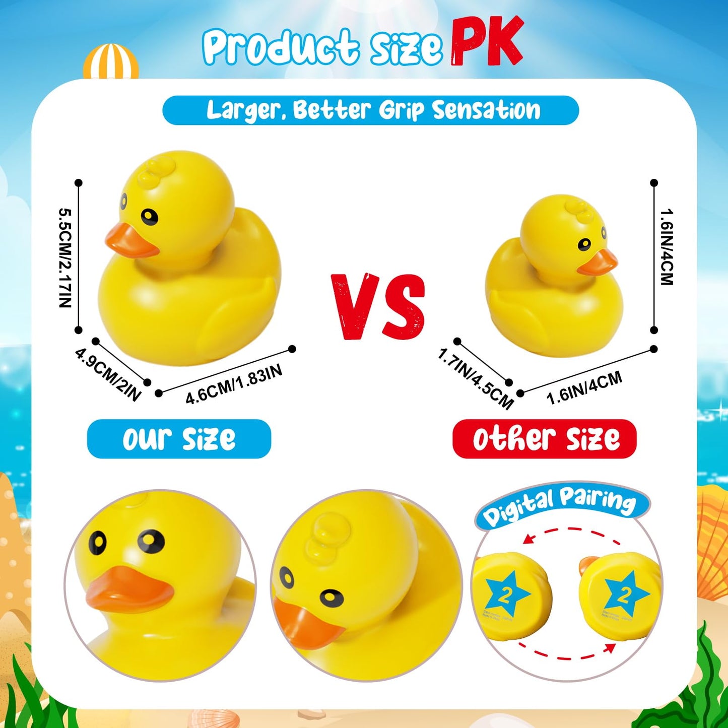 Duck Matching Bath Toys for Kids - 20 Plastic Ducks with Storage Bag | Fun Memory Games-Float Mini Duck Baby Bath Ducky Shower Toys-Water Outdoor Game for Children,Preschoolers,Birthday Party Carnival