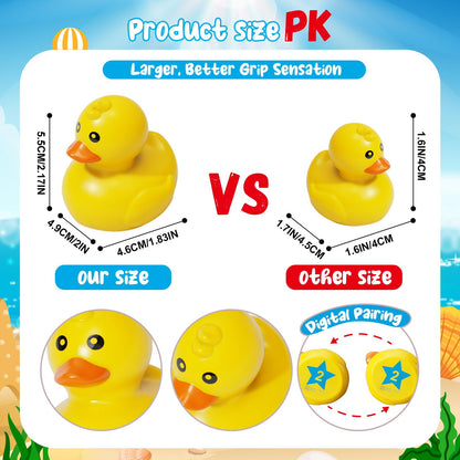 Duck Matching Bath Toys for Kids - 20 Plastic Ducks with Storage Bag | Fun Memory Games-Float Mini Duck Baby Bath Ducky Shower Toys-Water Outdoor Game for Children,Preschoolers,Birthday Party Carnival