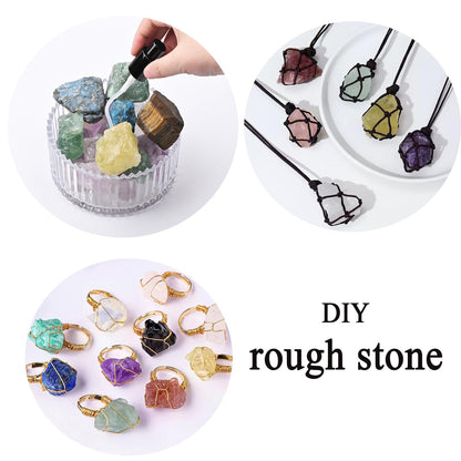 Crystals and Healing Raw Stones, Natural Gemstone Raw, 6PCS Crystals Constellation Sets for Gifts, Yoga Meditation (Aquarius)