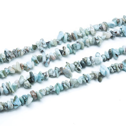 Natural Chip Stone Beads 450pcs Larimar Chips 5-8mm Genuine Real Irregular Healing Crystal Rocks Hole Drilled DIY Loose Gemstone Beads for Jewelry Making Bracelet Earrings Necklace Crafting