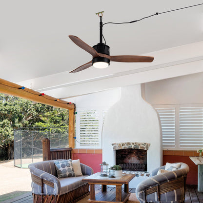 Vernal Life 42“ Gazebo Fans Outdoor Hanging for Pergola Patios Waterproof with Remote Control, DC Motor w 6-Speeds, Walnut