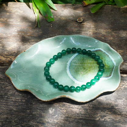 TaHLga 6mm Emerald Bracelet | Natural Green Heart Chakra Crystal Beads - Handmade Gemstone Meditation Bracelet for Abundance & Love & Luck | Beading Tool Kit - Fits for 6-7 inch Small Wrist Size