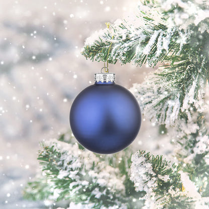 Amooca 2.64'' Christmas Glass Balls Decoration Festival Party Home Decors Holiday Xmas Tree Hanging Ornaments Set 10pc Dark Blue