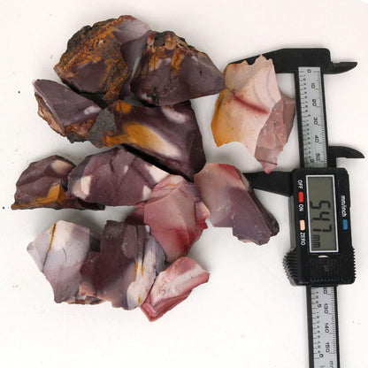 REAL-GEMS Natural Raw Healing Crystals Rough Stones for Tumbling, Cabbing, Polishing, Wire Wrapping, Wicca & Reiki Crystal Healing, Mix Gemstones,7 Chakra (Mookaite Jasper)