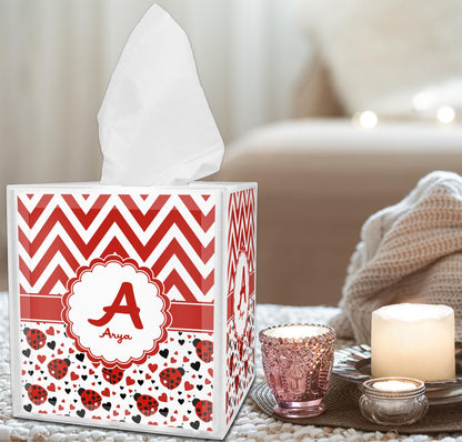 YouCustomizeIt Personalized Ladybugs & Chevron Tissue Box Cover