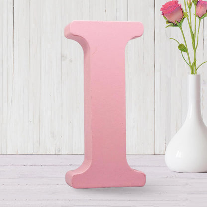 AOCEAN 6 Inch Pink Wood Letters Unfinished Wooden Letters for Wall MAGA Decorative Standing Letters Slices Sign Board for Crafts Christmas Decoration Home Party Projects (I)