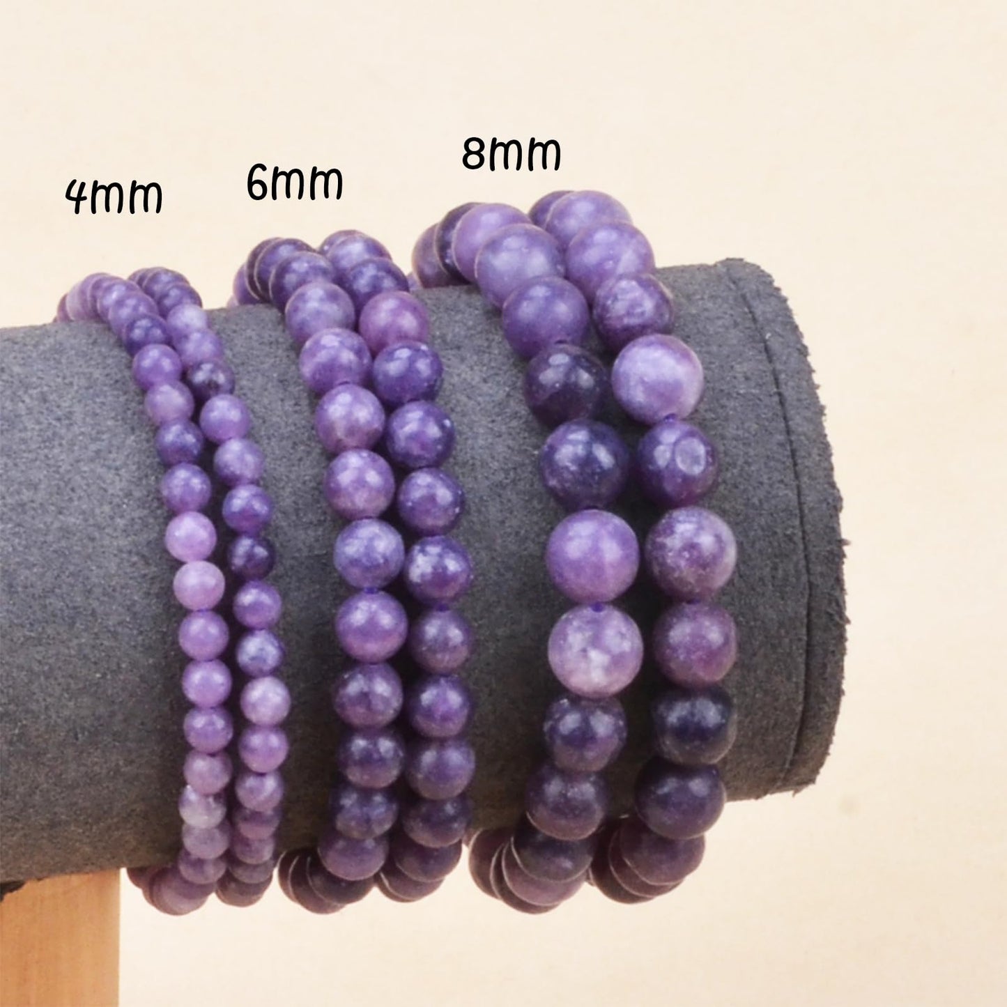 CHCCOYE 6mm Natural Healing Gemstone Bracelet Handmade Yoga Stretch Elastic Bracelet Stress Relief Crystal Jewelry for Men and Women (6mm, Purple Lepidolite)