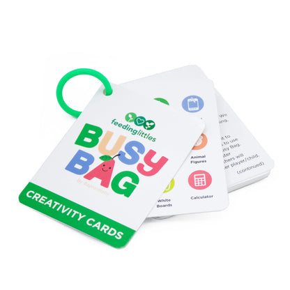 BapronBaby Feeding Littles Busy Bag (Sage) - Toddler Travel Activity Kit with Bonus Stickerbooks, Restaurant Activity Kit for Independent and Family-Wide Play, Age 3+