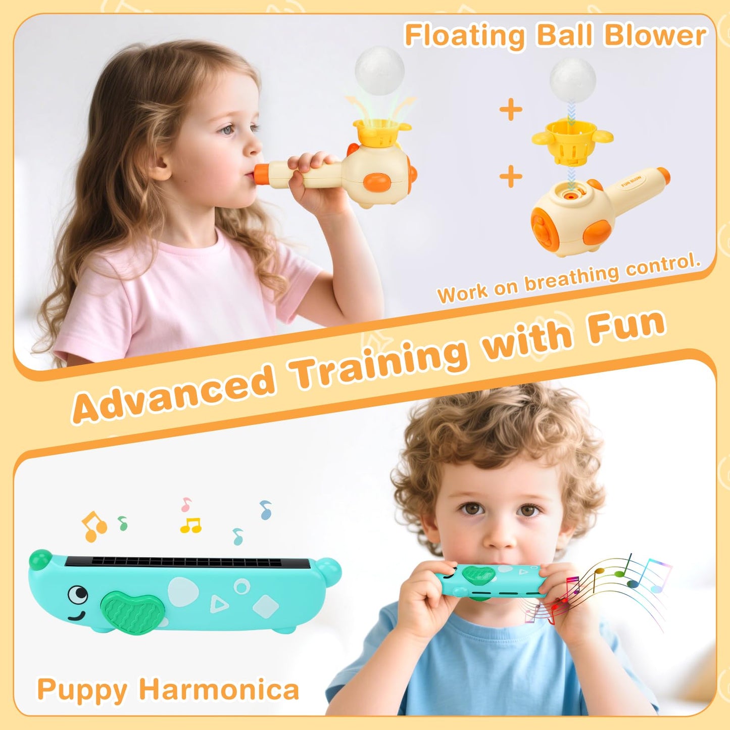 Joyreal 8 in 1 Sensory Toys for Kids with Whistle, Balloon Blower, Floating Blow Pipe Ball - Autism Sensory Product Oral Motor Therapy Tools - Speech Therapy Toys for Toddler 3+ Year Old Boy Girl Gift