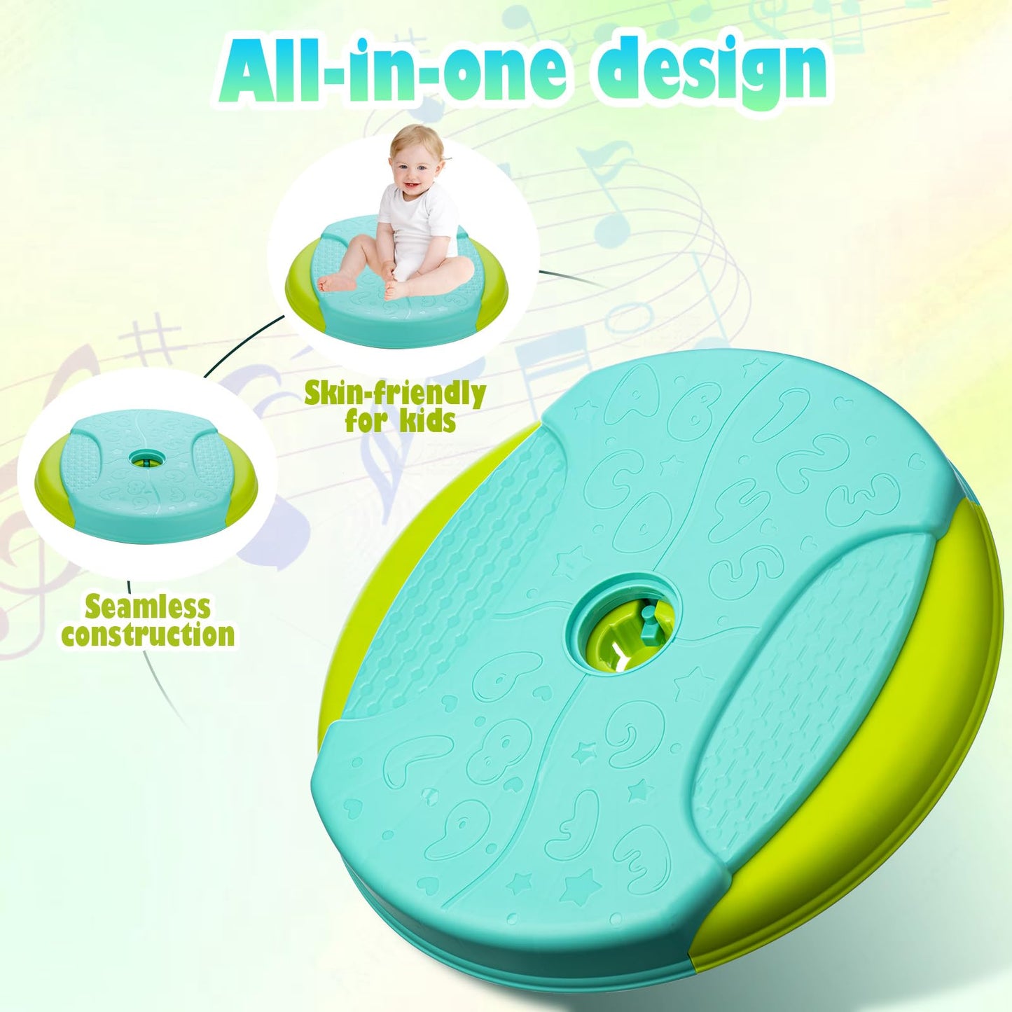 VROGTIK Dinosaur Sit and Spin Toys for Toddlers 1-3, 360° Toddler Spinning Seat with LED Lights and Music Christmas Birthday Gift for 1 2 3 Years Old Boys Sensory Toys Toddler Activities
