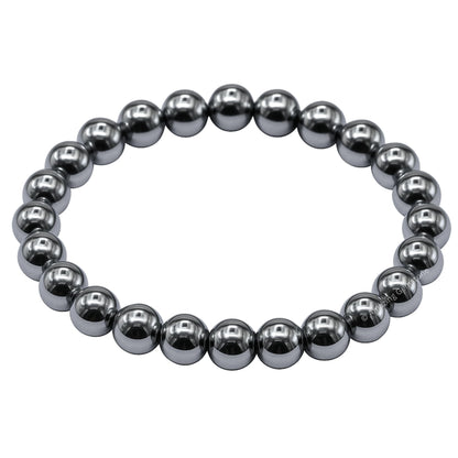 Amazing Gemstone Crystal Bracelet for Women Men's Gifts - Protection Healing Crystal Bracelet - 8mm Gemstone Beaded Stretchable Bracelet Pulseras Para Hombres Mujer Stocking Stuffers Mothers Day Gift (Silver Hematite)