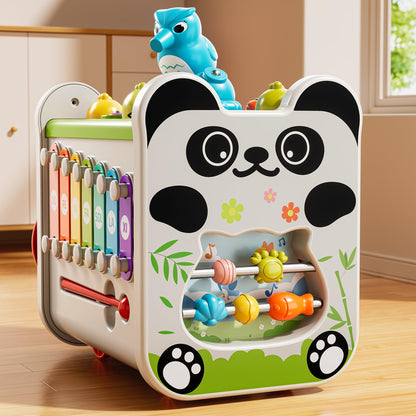 XINNOVEL 6-in-1 Montessori Toys for 3 Year Old, Hammering Pounding Toy with Xylophone, Number Maze, Spinning Gear, Shape Sorting, Spinning Fun, Birthday Gifts for Boys Girls 2+ Year Old