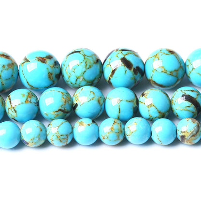 45PCS 8MM Beads - Shell Turquoise & Mother-of-Pearl Round Loose Natural Gem Beads for Jewelry Making - 15