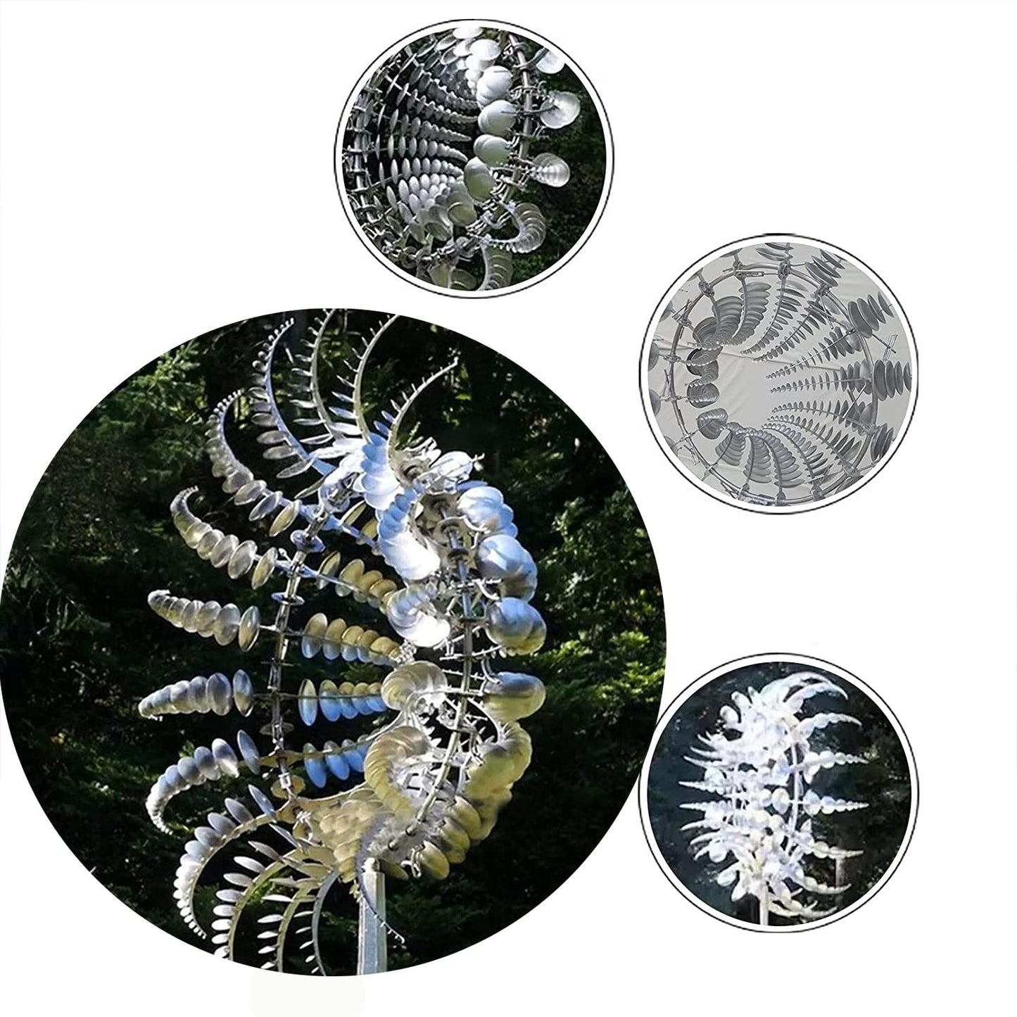 Unique and Magical Metal Windmill, 3D Wind Powered Kinetic Sculpture, Wind Spinner Solar, Wind Spinners for Yard and Garden, Windmill Catchers Outdoor Patio Decoration