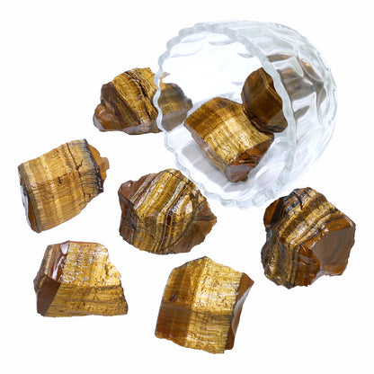 Nvzi Raw Tiger Eye Stone Crystals Bulk, Real Gemstones and Crystals, Rocks and Minerals, Healing Crystals, Quartz Crystals and Healing Stones, Cuarzos Originales De Energia Y Piedras(1LB)