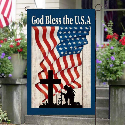 Baccessor 4th of July Patriotic Garden Flag God Bless America Double Sided Memorial Day Independence Day Garden Yard Flag Outdoor Outside Holiday Decoration 12.5 X 18 Inch
