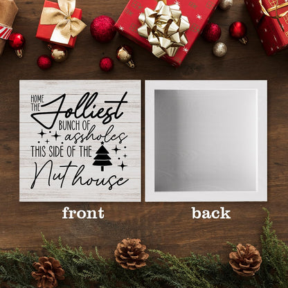 Christmas Decor Christmas Wooden Sign Christian Desk Decor Christmas Vacation Humor Quote Sign Home Office Desk Table Cubicle Shelf Decor Gifts for Women 5 x 5 inch
