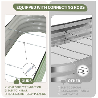 Permade Galvanized Raised Garden Bed Outdoor- 2 Pcs Raised Beds for Gardening| Metal Planter Box, Steel Raised Garden Bed Kit with Gloves for Vegetables, Flower, Herbs (6x2x1.4FT, Green)