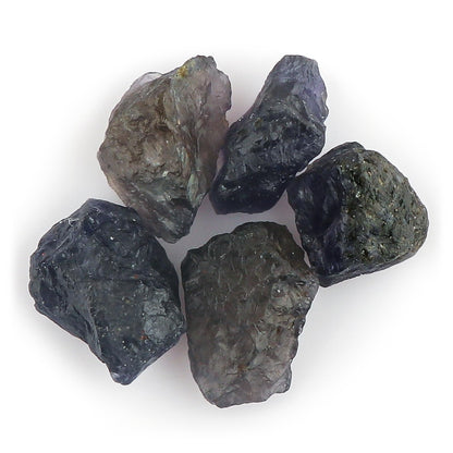CRYSTALINES 5pcs, Wholesale Natural Raw Blue Iolite Gemstone, Untreated Rough Stone, Bulk Loose Supplies, DIY Crafts, Jewelry Making, Healing Crystals, Wire Wrapping, Birthstone, Gem Collection