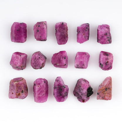 GEMKORA 50 carats. Natural Ruby Stone, Birthstone, Raw Crystals, Jewelry Making Rough Supply, Wholesale Bulk Gemstones (4 to 5pcs.) (10-15mm Size.)