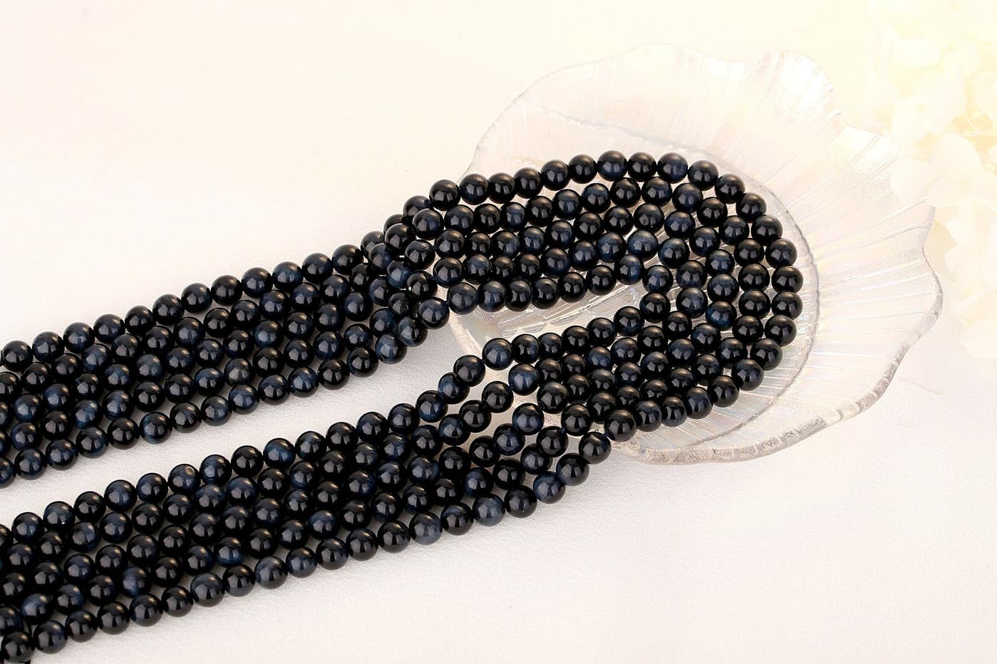 QINJIEJIE 60PCS Blue Sapphire Tiger Eye Beads 8mm Stone Beads Round Loose Gemstone Bead for Bracelet Beading Crystal Jewelry Making DIY Necklace Earrings 0.32"